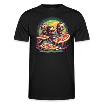 Pizza bis ich sterbe - Männer Funktions-T-Shirt - Schwarz - Vorne - AI Model Male 178 dark (178cm)