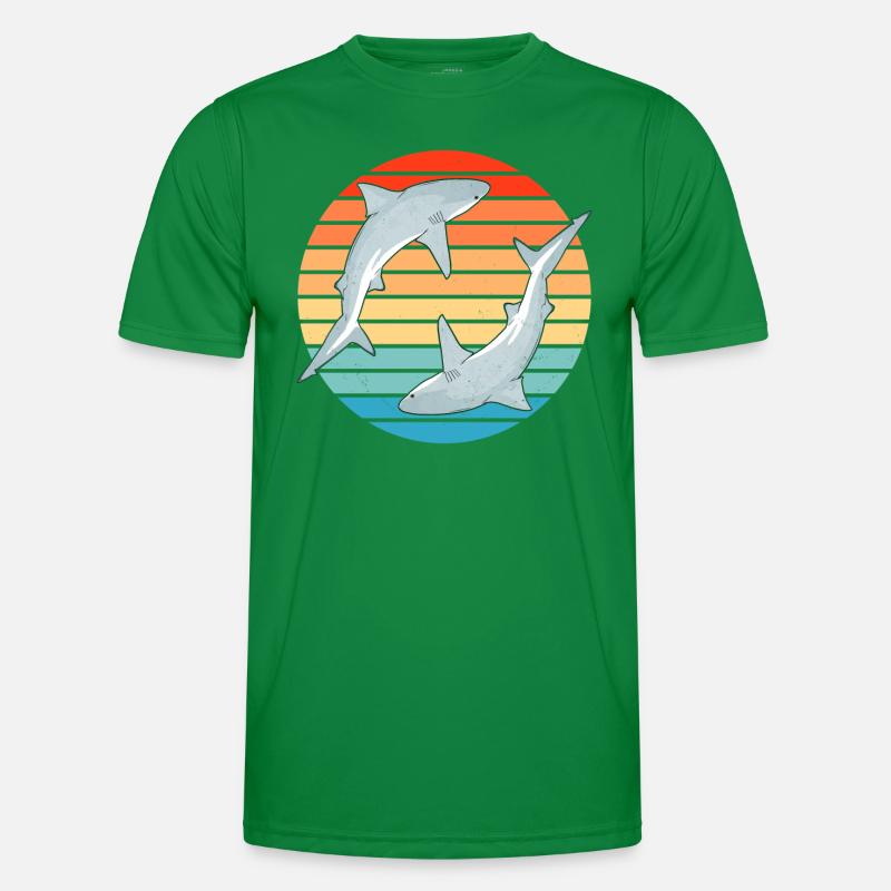 Requin Bull Rétro Coucher de soleil T-shirt sport Homme