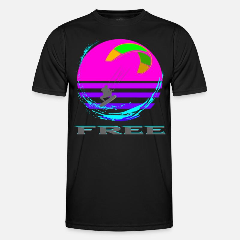 Kitesurfing - Männer Funktions-T-Shirt - Schwarz