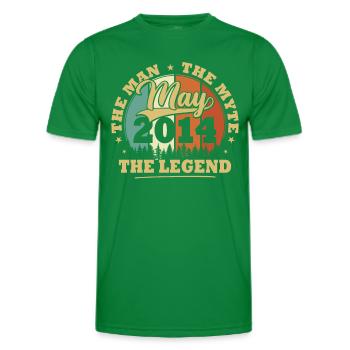 Vintage Mai 2014 Cadeau Anniversaire 10 Ans - T-shirt sport Homme - vert - Devant - AI Model Male 178 dark (178cm)