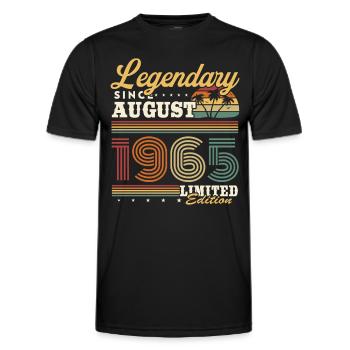 Legendary since August 1965 vintage birthday - Men's Functional T-Shirt - black - Front - AI Model Male 178 dark (178cm)