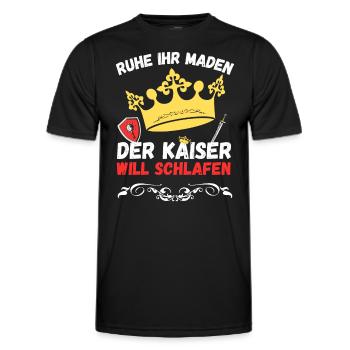 Ruhe ihr Maden der Kaiser will schlafen - Männer Funktions-T-Shirt - Schwarz - Vorne - AI Model Male 178 dark (178cm)