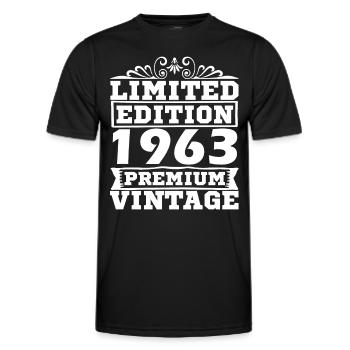Born in 1963 Vintage Limited Edition 60 Years - Männer Funktions-T-Shirt - Schwarz - Vorne - AI Model Male 178 dark (178cm)