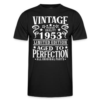 Retro Vintage 1953 Birthday 70 Years Born in 1952 - Men's Functional T-Shirt - black - Front - AI Model Male 178 dark (178cm)