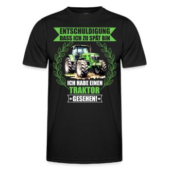 Entschuldigung ich habe einen Traktor gesehen - Männer Funktions-T-Shirt - Schwarz - Vorne - AI Model Male 178 dark (178cm)