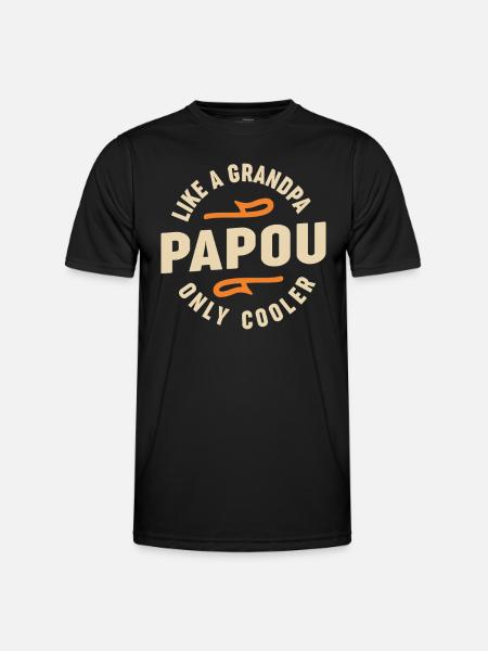 Papou als een opa alleen koeler - Functioneel T-shirt voor mannen - zwart