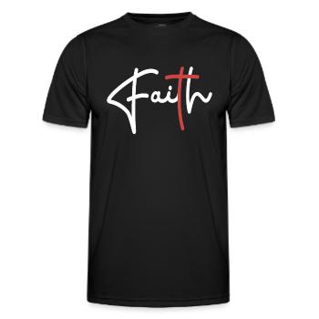 Faith Christian - Men's Functional T-Shirt - black - Front - AI Model Male 178 dark (178cm)