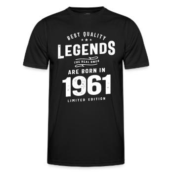 1961 Birthday 62 Years Old - Men's Functional T-Shirt - black - Front - AI Model Male 178 dark (178cm)