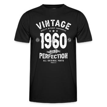 1960 Birthday 63 Years Old - Men's Functional T-Shirt - black - Front - AI Model Male 178 dark (178cm)