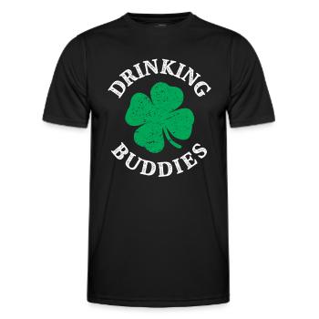 Drinking Buddies Funny St Patricks Day - Men's Functional T-Shirt - black - Front - AI Model Male 178 dark (178cm)
