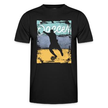 Vintage Soccer Player - Men's Functional T-Shirt - black - Front - AI Model Male 178 dark (178cm)
