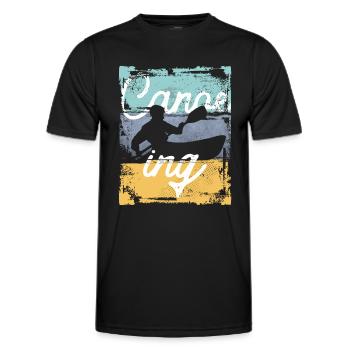 Vintage Canoeing Extreme Sport - Men's Functional T-Shirt - black - Front - AI Model Male 178 dark (178cm)
