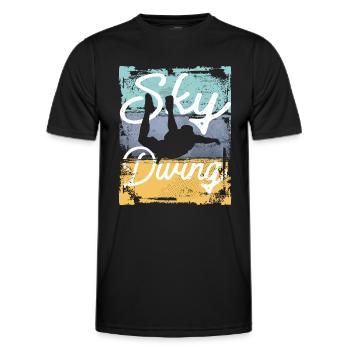 Vintage Freefall Thrill Skydiving - Men's Functional T-Shirt - black - Front - AI Model Male 178 dark (178cm)