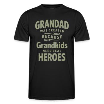 Opa - Echte Helden für Enkelkinder - Vatertag - Männer Funktions-T-Shirt - Schwarz - Vorne - AI Model Male 178 dark (178cm)
