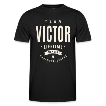 Team Victor Lifetime Member - Men's Functional T-Shirt - black - Front - AI Model Male 178 dark (178cm)