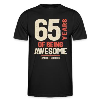 65 Years Of Being Awesome - 65th Birthday - Men's Functional T-Shirt - black - Front - AI Model Male 178 dark (178cm)