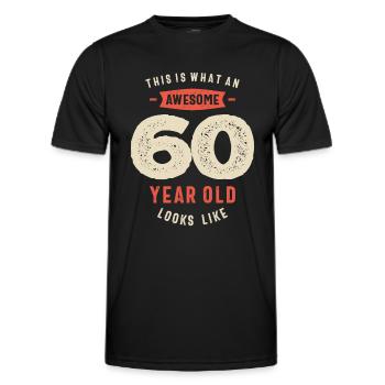 So sieht ein fantastischer 60-Jähriger aus - Männer Funktions-T-Shirt - Schwarz - Vorne - AI Model Male 178 dark (178cm)