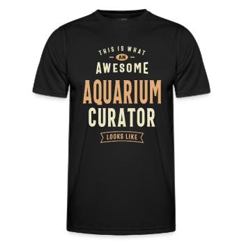 Fantastischer Aquarienkurator sieht aus wie - Männer Funktions-T-Shirt - Schwarz - Vorne - AI Model Male 178 dark (178cm)
