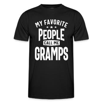 Gramps - My Favorite People - Dad and Grandpa - Men's Functional T-Shirt - black - Front - AI Model Male 178 dark (178cm)