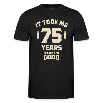 It Took Me 75 Years - 75th Birthday - Men's Functional T-Shirt - black - Front - AI Model Male 178 dark (178cm)