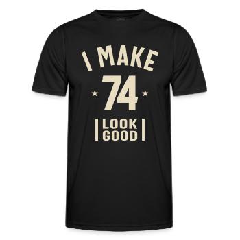 I Make 74 Look Good - 74th Birthday - Men's Functional T-Shirt - black - Front - AI Model Male 178 dark (178cm)