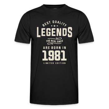 Legends 1981 Birthday 42 Years Old - Men's Functional T-Shirt - black - Front - AI Model Male 178 dark (178cm)