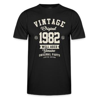 Vintage 1982 Birthday 41 Years Old - Men's Functional T-Shirt - black - Front - AI Model Male 178 dark (178cm)