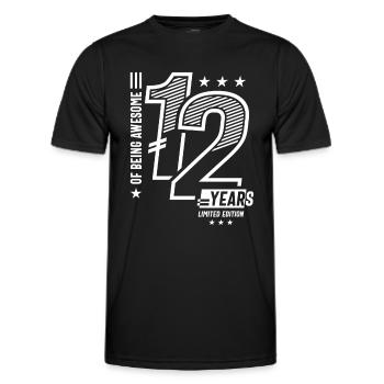 Of Being Awesome 12 Years - 12 Birthday - Men's Functional T-Shirt - black - Front - AI Model Male 178 dark (178cm)