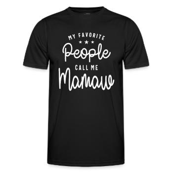 My Favorite People Call Me Mamaw - Funny Grandma - Men's Functional T-Shirt - black - Front - AI Model Male 178 dark (178cm)