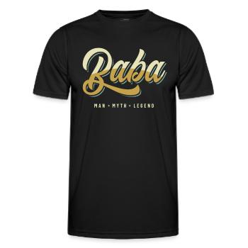 Baba Man Myth Legend Funny Dad Grandpa - Men's Functional T-Shirt - black - Front - AI Model Male 178 dark (178cm)