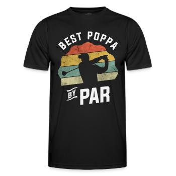 Best Poppa By Par Golf Golfer Golfing Father's Day - Men's Functional T-Shirt - black - Front - AI Model Male 178 dark (178cm)