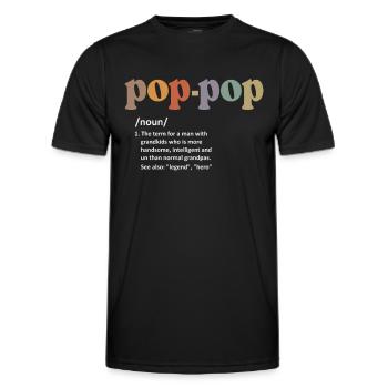 Pop-Pop Definition Funny Dictionary Entry for Men - Men's Functional T-Shirt - black - Front - AI Model Male 178 dark (178cm)