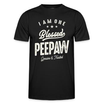 I Am One Bless Peepaw Funny Grandpa - Men's Functional T-Shirt - black - Front - AI Model Male 178 dark (178cm)