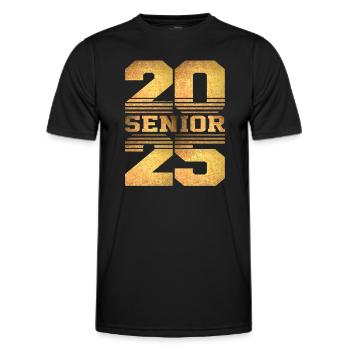 Class of 2025 Graduation - Senior 2025 - Men's Functional T-Shirt - black - Front - AI Model Male 178 dark (178cm)