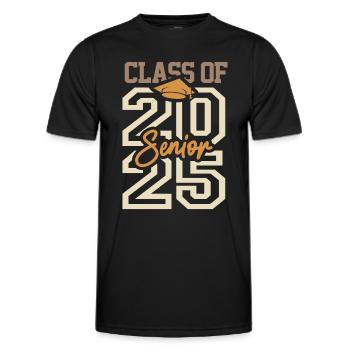 Senior 2025 Class of 2025 Graduation - Men's Functional T-Shirt - black - Front - AI Model Male 178 dark (178cm)
