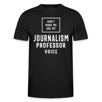 Funny Job Occupation Journalism Professor - Men's Functional T-Shirt - black - Front - AI Model Male 178 dark (178cm)