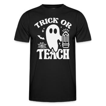 Trick or Teach - Groovy Halloween Teacher - Men's Functional T-Shirt - black - Front - AI Model Male 178 dark (178cm)