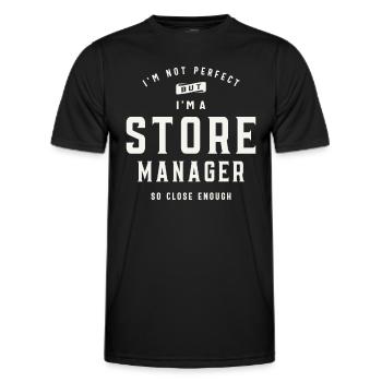 I'm Not Perfect, But I'm a Store Manager - Men's Functional T-Shirt - black - Front - AI Model Male 178 dark (178cm)