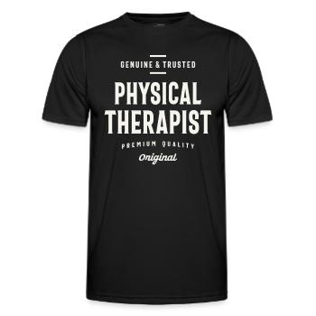 Genuine and Trusted Physical Therapist - Men's Functional T-Shirt - black - Front - AI Model Male 178 dark (178cm)