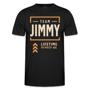 Team Jimmy Lifetime Member Funny Name Jimmy - Men's Functional T-Shirt - black - Front - AI Model Male 178 dark (178cm)