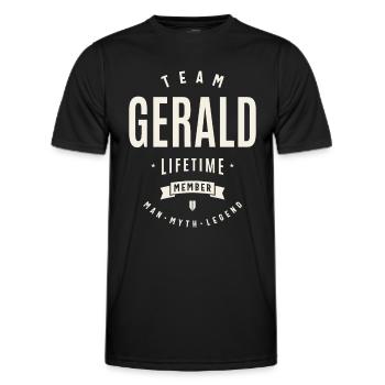 Team Gerald Lifetime Member Funny Name Gerald - Men's Functional T-Shirt - black - Front - AI Model Male 178 dark (178cm)