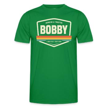 Bobby Prénom drôle authentique et fiable Bobby - T-shirt sport Homme - vert - Devant - AI Model Male 178 dark (178cm)