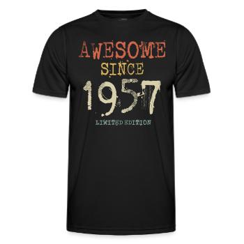 Awesome Since 1957 Birthday Retro - Men's Functional T-Shirt - black - Front - AI Model Male 178 dark (178cm)