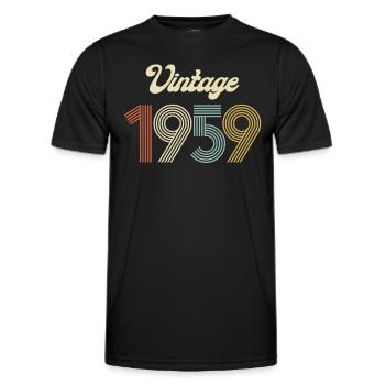 Vintage 1959 - 66 Birthday Men Women Retro - Men's Functional T-Shirt - black - Front - AI Model Male 178 dark (178cm)