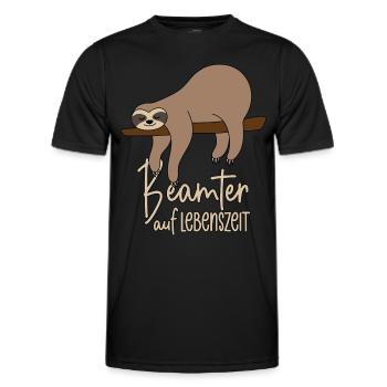 Faultier Beamter auf Lebenszeit - Männer Funktions-T-Shirt - Schwarz - Vorne - AI Model Male 178 dark (178cm)