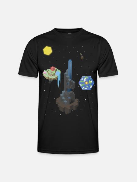Cuboid cosmos - Men's Functional T-Shirt - black