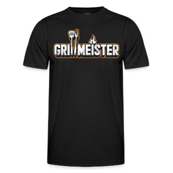 Grillmeister - Männer Funktions-T-Shirt - Schwarz - Vorne - AI Model Male 178 dark (178cm)