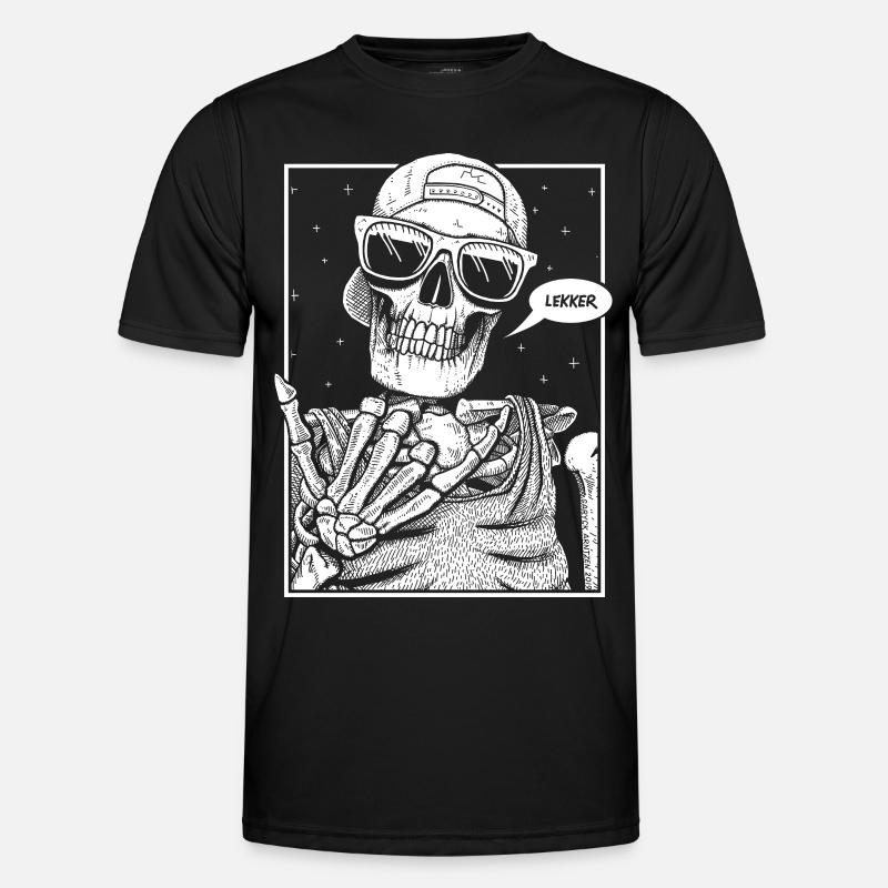 Lekker Skeleton White - Men's Functional T-Shirt - black