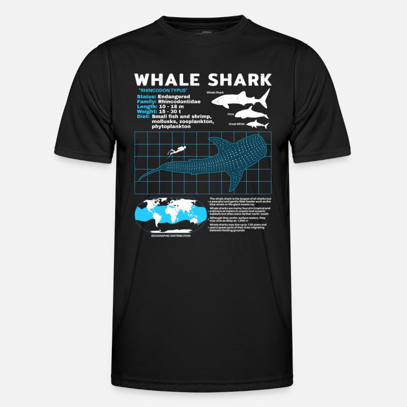 Whale Shark Datasheet - Men's Functional T-Shirt - black