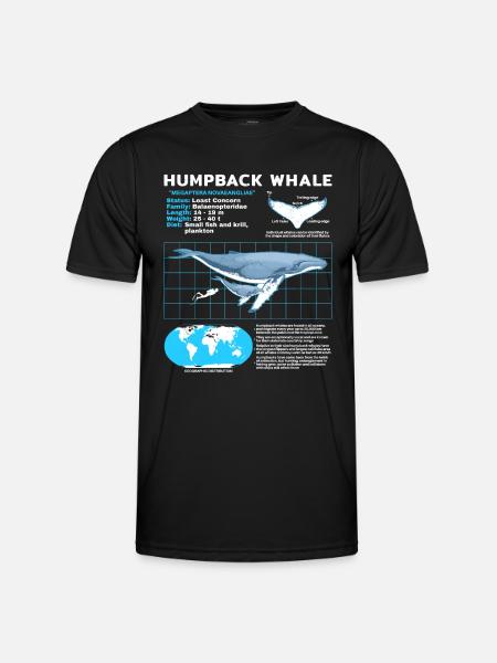 Humpback Whale Datasheet - Men's Functional T-Shirt - black